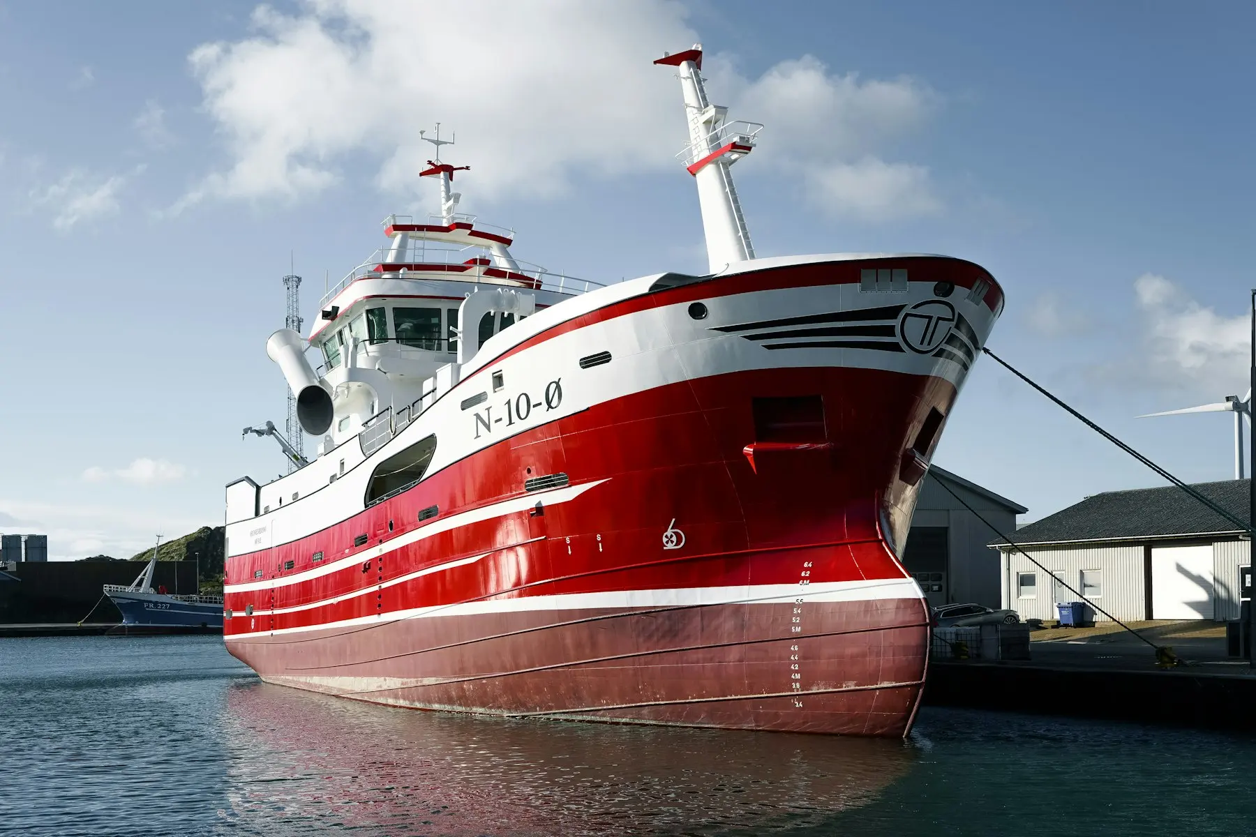 Commercial fishing vessel in harbour